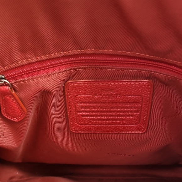 Coach Vibrant Red Leather Shoulder Bag - Picture 11 of 15
